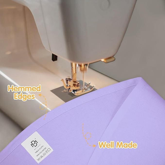 BRILLMAX 4 Pack Lavender Round Tablecloths 132 Inch - Image 4