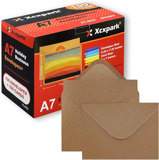 100 Qty 5.25 x 7.25 inches Printable A7 Invitation Envelopes & 100 Qty Flat by Xxcxpark