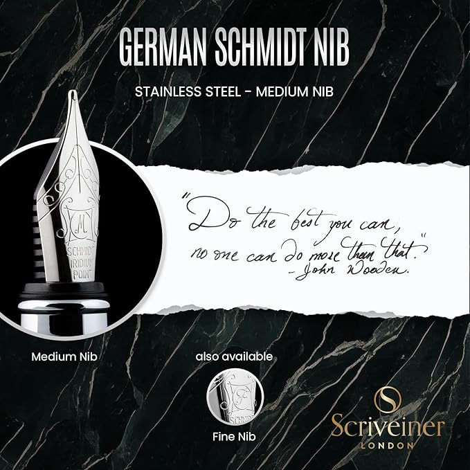 Scriveiner Black Green Fountain Pen - Image 5