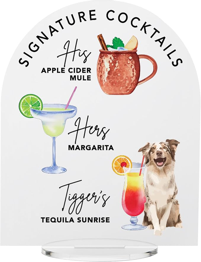 Pet Signature Drink Wedding Signs by Elation+Factory+Co.