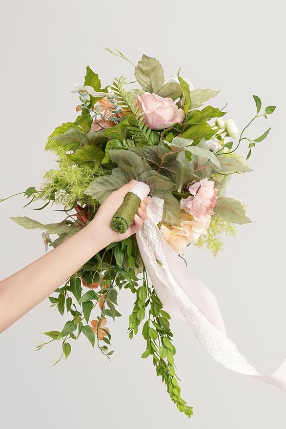 Ling's moment Pink Bride Bouquet - Image 2