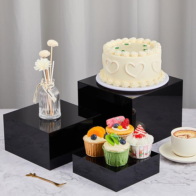 Leinuosen 7 Pcs Large Buffet Risers Set 6" to 12" Acrylic Display Box Catering - Image 4