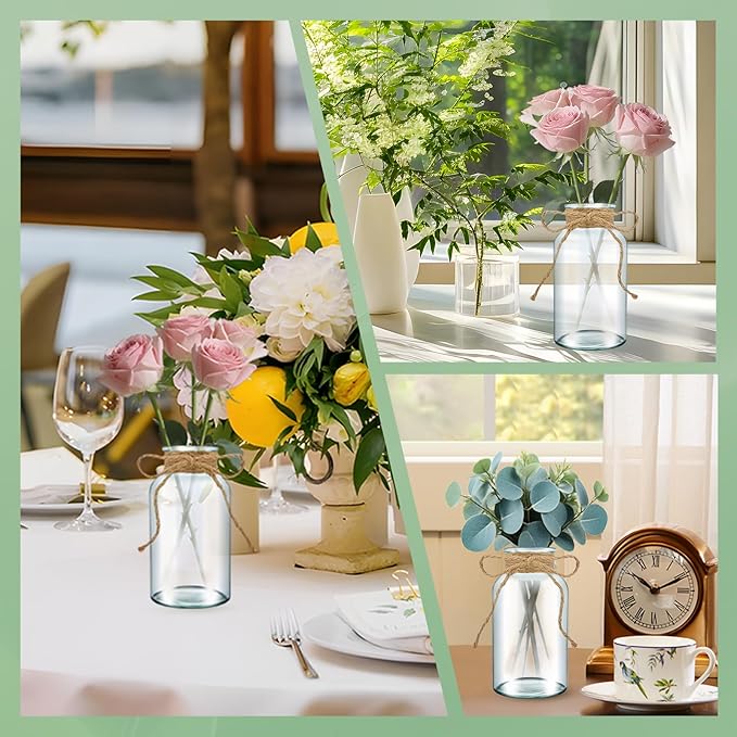 12PCS Transparent Glass Flower Vases - Image 4