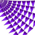 40M/130FT Purple Triangle Pennant Banner Flag Metallic Fabric Bunting Garland by raqieden
