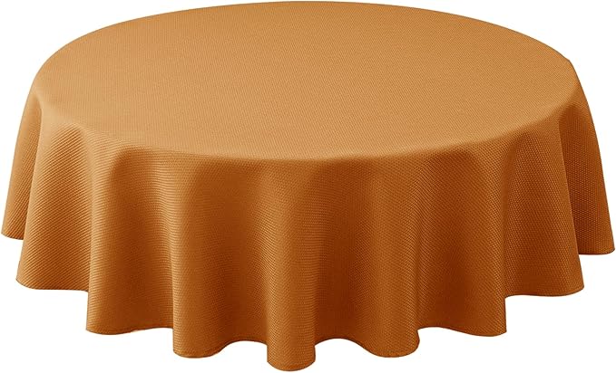 Biscaynebay Fall Tablecloth Textured Fabric Round Table Cloth 60" by Biscaynebay