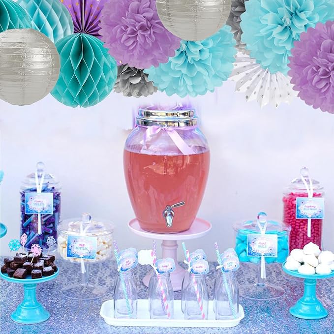 Purple-Blue Silver Frozen Christmas Party Decorations - Image 4