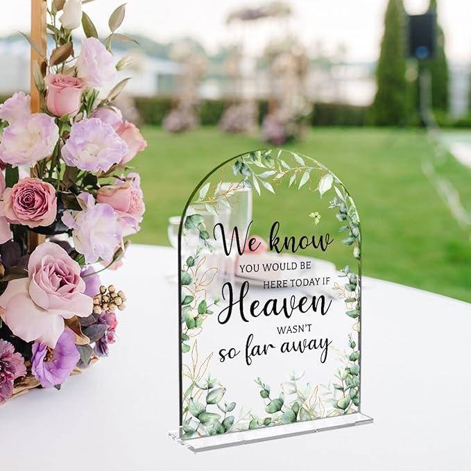 Wedding Memorial Sign，Heaven Wasn't So Far Away Sign，Wedding Supplies 5x7 Inch - Image 3