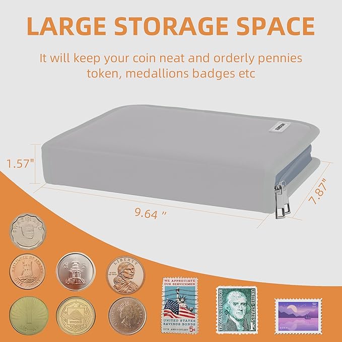 Coin Collection Book for Collector, 260 Pockets Fireproof Coin Collection - Image 6