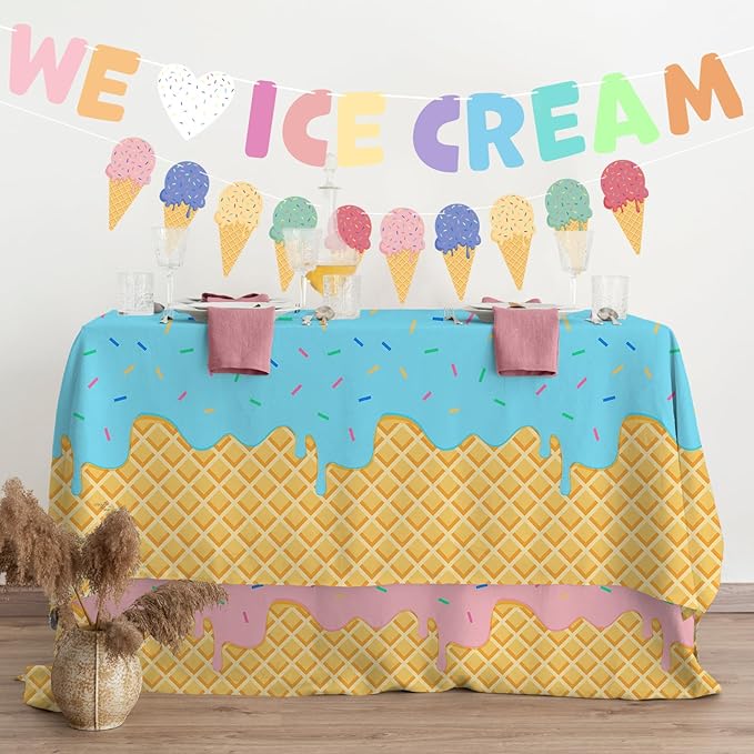 Gatherfun Ice Cream Party Supplies: 2-Pack Ice Cream Birthday Party Decorations - Image 3