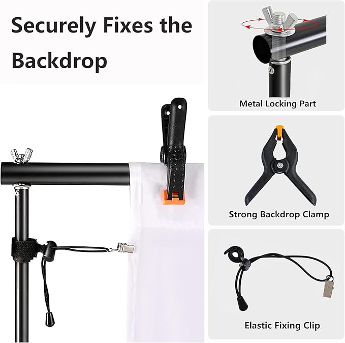 Photo Backdrop Stand 9ft x 10ft Photograhy Adjustable Background Stands Support - Image 5