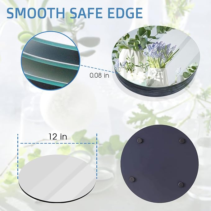VASUHOME 12" Round Mirror Centerpieces - Image 4