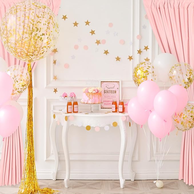 DWCN 10x10 FT Blush Pink Backdrop Curtains - Image 7