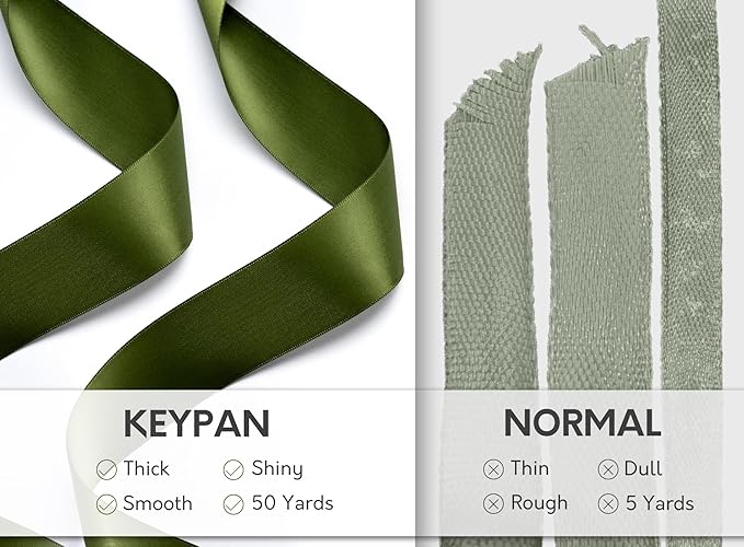 Green Satin Ribbon 1-1/2 Inch x 50 Yards Double-Faced - Image 4