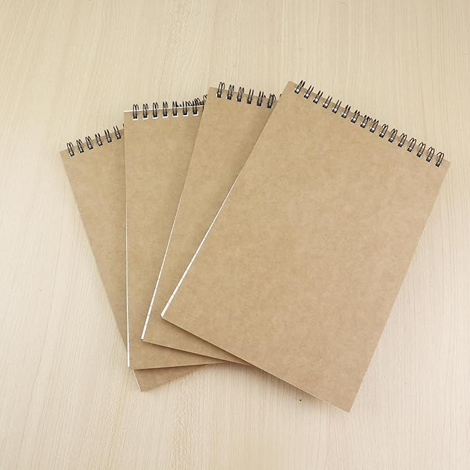 4 Pcs Top Bound Spiral Notebook, 8.3 inch x 5.8 inch, 60 Sheet, 7mm College - Image 5