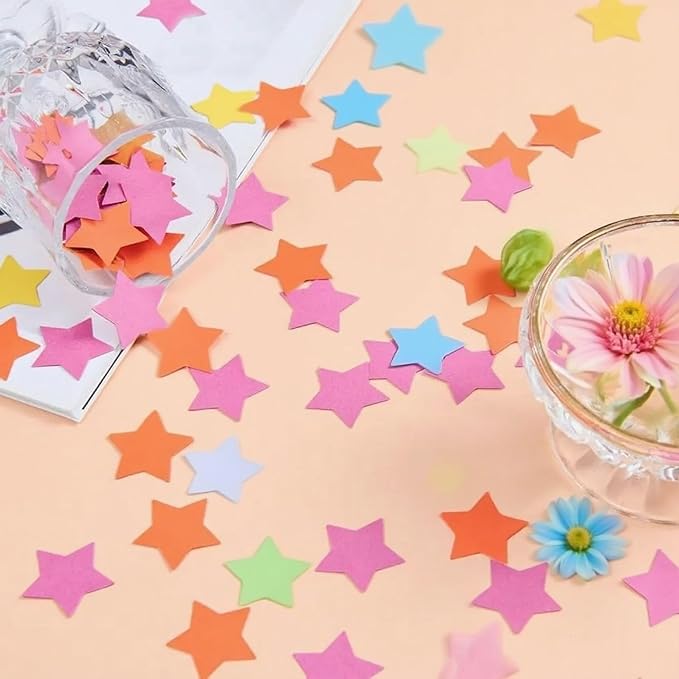 Rainbow Metallic Foil Star Confetti 0.78inch/2cm 8000PCS Table Confetti - Image 6