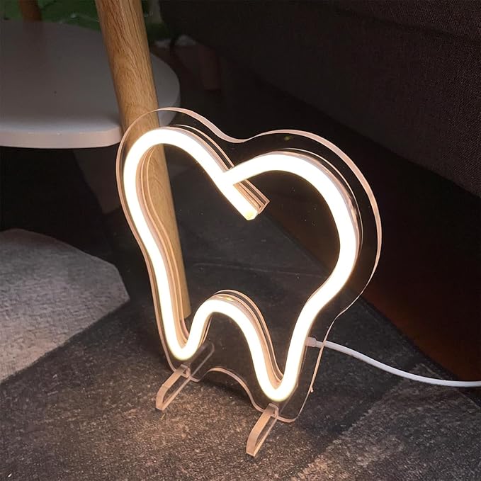 Teeth Table Number Neon Sign Desk Lamp Night Light Wedding Letter LED Neon Sign - Image 4