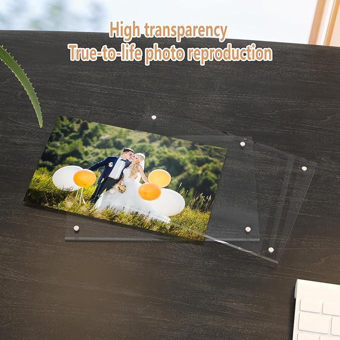 HELPLEX Picture Frames, 6 Pack 8x10 inch Acrylic Picture Frame Clear 8 x 10 - Image 2