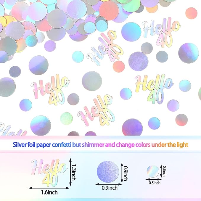 40th Birthday Confetti for Table Iridescent Birthday Party Decorations for Her - Image 2