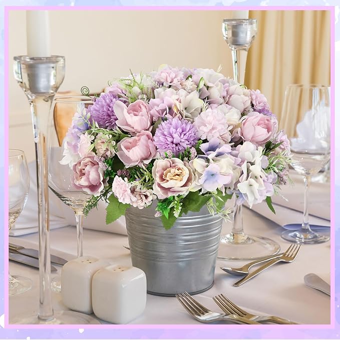 Tigeen Artificial Flowers Artificial Peonies Silk Flowers Faux Peony Fake Peony - Image 5