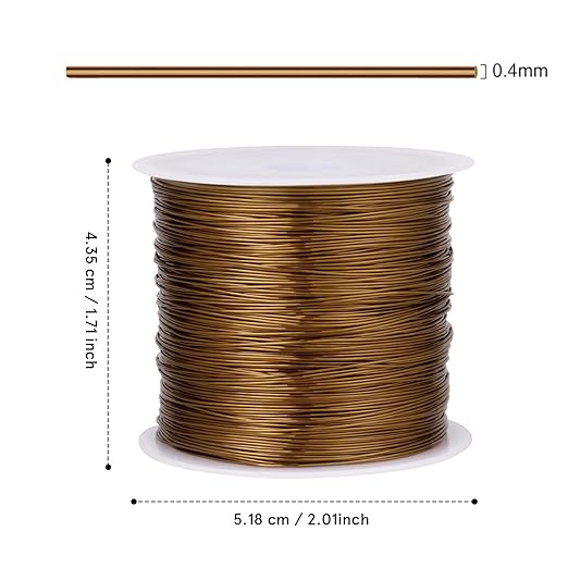 328FT Jewelry Wire 26 Gauge Tarnish-Resistant Copper Beading Wires Roll Bulk - Image 3