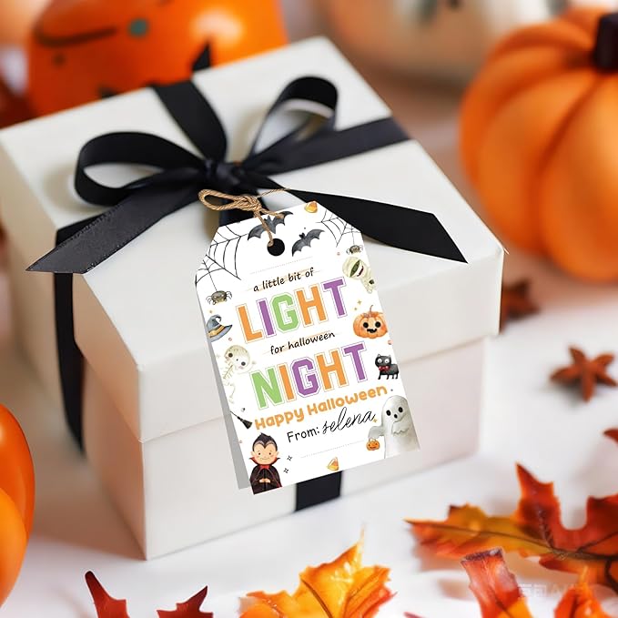 50pcs Halloween Glow Stick Holder Tags, A Little Bit of Light - Image 6