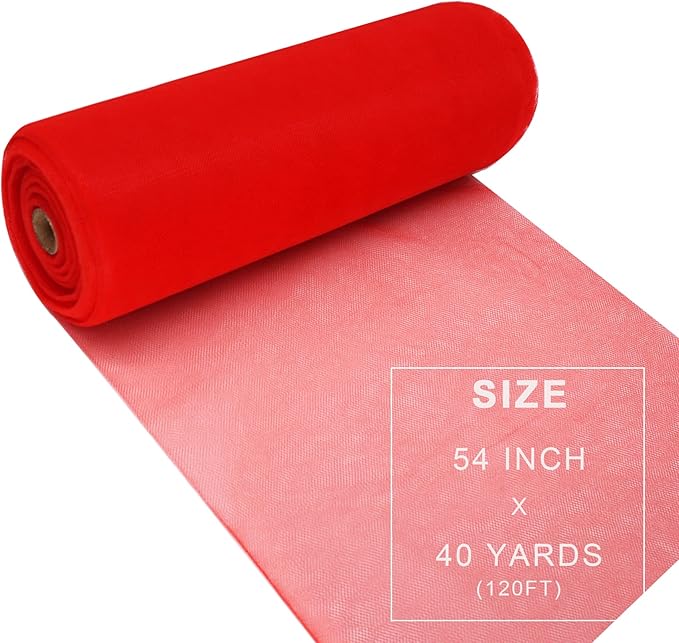 Red Tulle Fabric Roll Spool Bolt Large Tulle Wedding Party Decoration, Tutu - Image 3