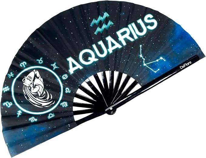 DeFlare | Cosmic Zodiac Rave Fan | Zodiac Sign Hand Fan | Astrology Rave Fan | by DeFlare-RaveFestivalFans