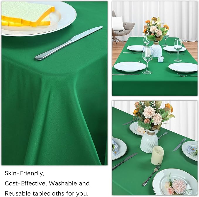 8 Pack Green Table Cloth 60 x 102 Inch Rectangular Tablecloths - Image 5
