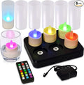 HL Flameless Candles with Remote Timer&Charging Station, 60+Hours Rechargeable by HLHappinessLight