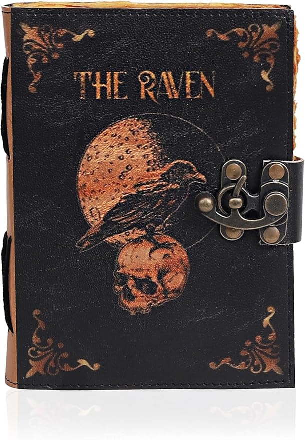 Leather Gothic Journal Magical Raven Skull Spiral Notebook Mystery Crow Journal - Image 8
