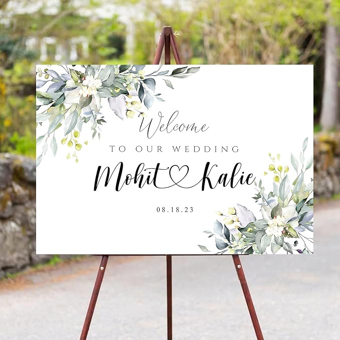 Editable Wedding Sign, Wedding Welcome Sign, Wedding Eucalyptus Sign - Image 2