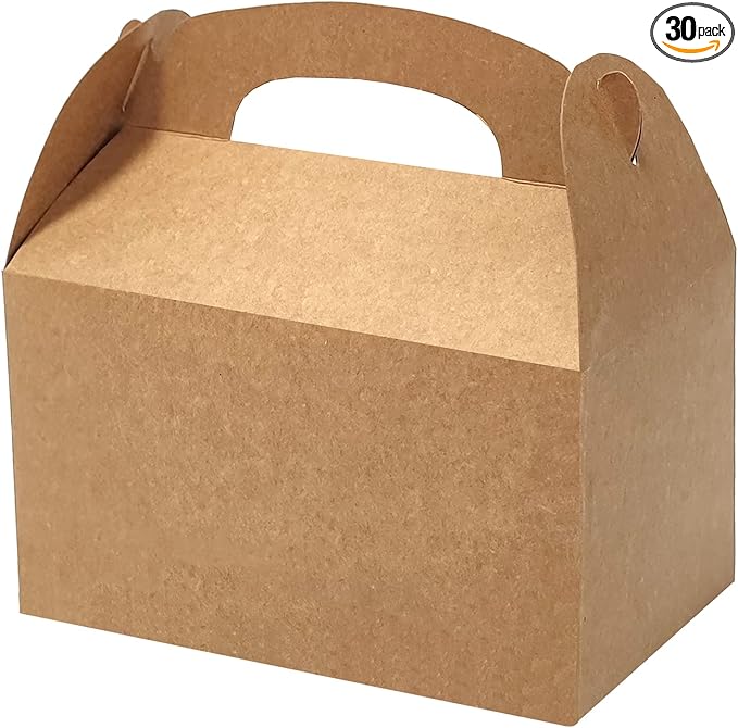 Bonfasvo Gift Boxes 30 Pack 6.2x3.5x3.5 inches Brown Fold Kraft Paper Boxes by Bonfasvo