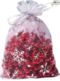 Wudygirl 100pcs 5X7 Inches Xmas Drawstring Organza Bag Snow White Pouches Party by Wudygirl