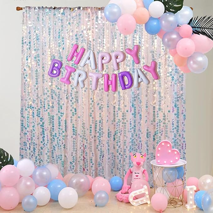 HH 9x9FT Iridescent Sequin Backdrop Curtains, 2 Panel Photography Backdrop - Image 7