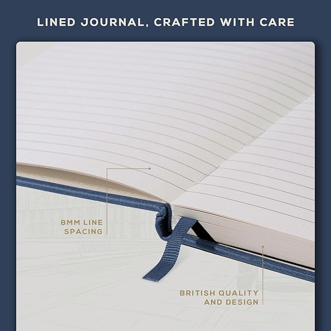 BEECHMORE BOOKS Lined Journal Notebook, 8.5 x 11.5 inch, A4 160 Lined Pages - Image 5