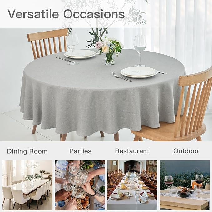 maxmill Linen Textured Tablecloth Spill-Proof Stainproof Wrinkle Free Washable - Image 9