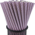 YAOSHENG Premium Disposable Waves Striped Drinking Paper Straws, Pack 100 by YAOSHENG