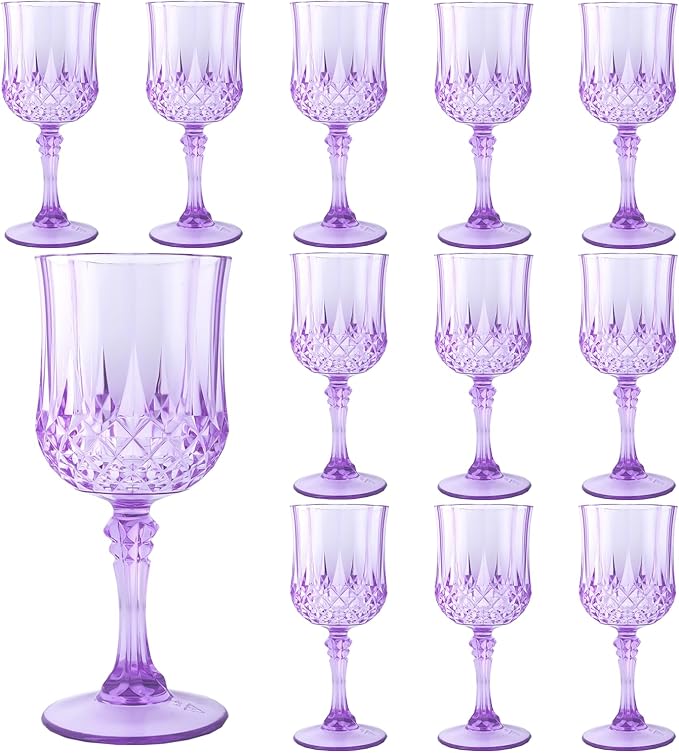 Plastic Wine Glasses，Plastic Goblets Vintage Style Cordial Drinking Glasses by LEYIQUCHAMPAGNEWINEGLASSES