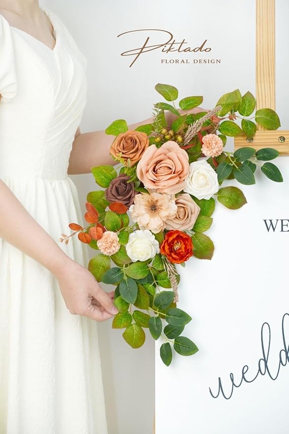Wedding decor Welcome Sign Flower Backdrop Garland - Image 5