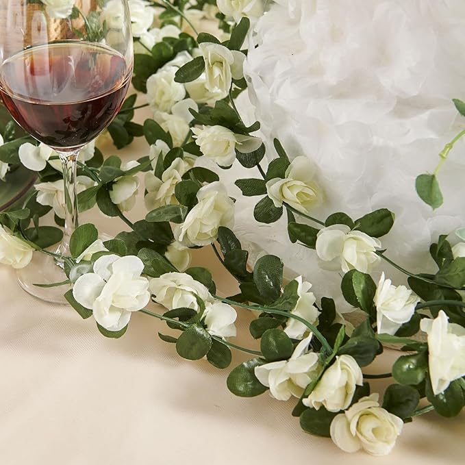 6 Pcs x 8.2 ft Flower Garland Artificial Rose Vine Flowers - Image 8