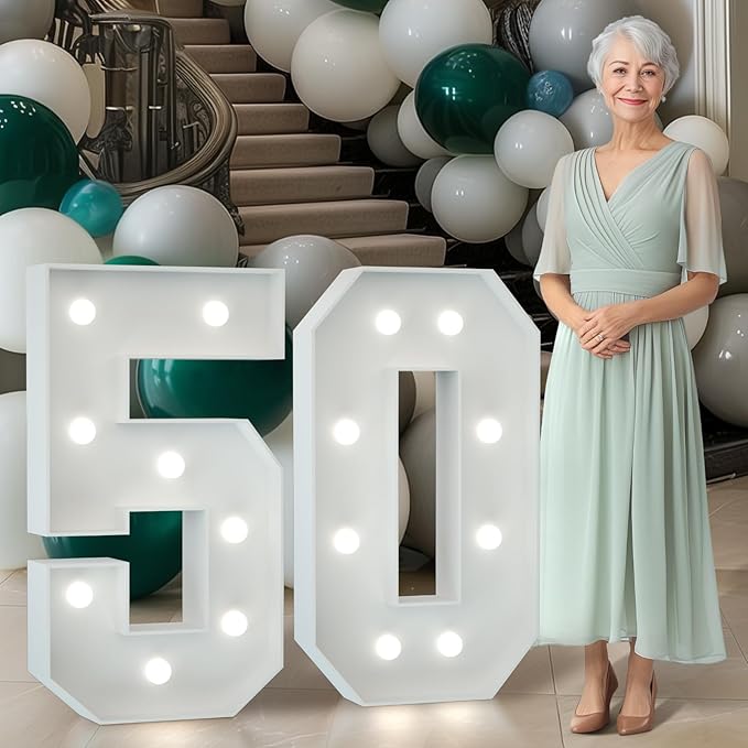 Marquee Numbers 3 Feet Tall Big Light Up Numbers 50th Birthday Decorations by Letsmakeitimpressive