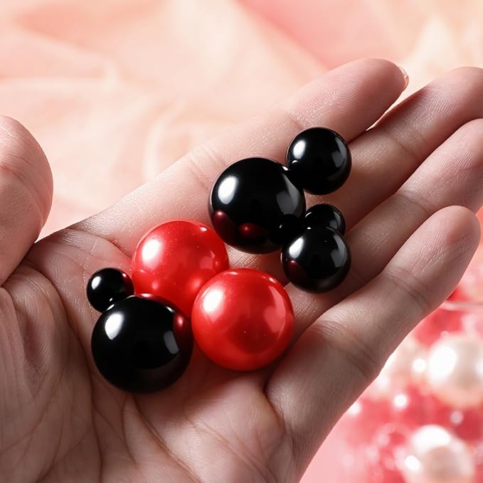 200 Pcs Vase Filler Beads Black and Red Pearl Beads - Image 6