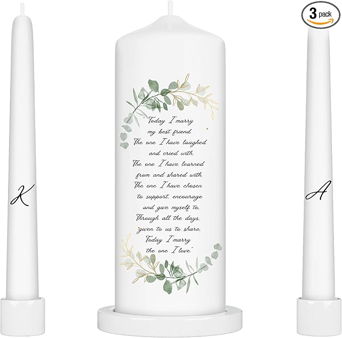Unity Candles for Wedding, Modern Unity Set, Custom and Personalized Taper by LightItStudio