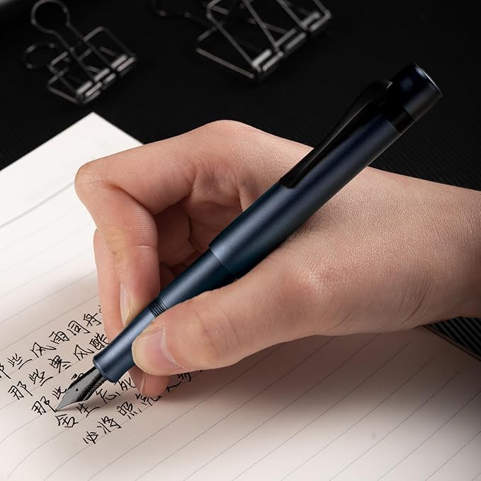 Hongdian M2 Black Forest Mini Fountain Pen, Fine Soft Nib & Sleek Shape - Image 7