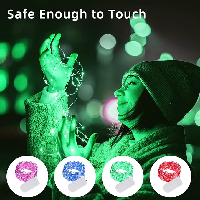 LAMPHOME 20 Pack Fairy Lights Battery Operated String Lights, 20 LED on 6.6FT - Image 5