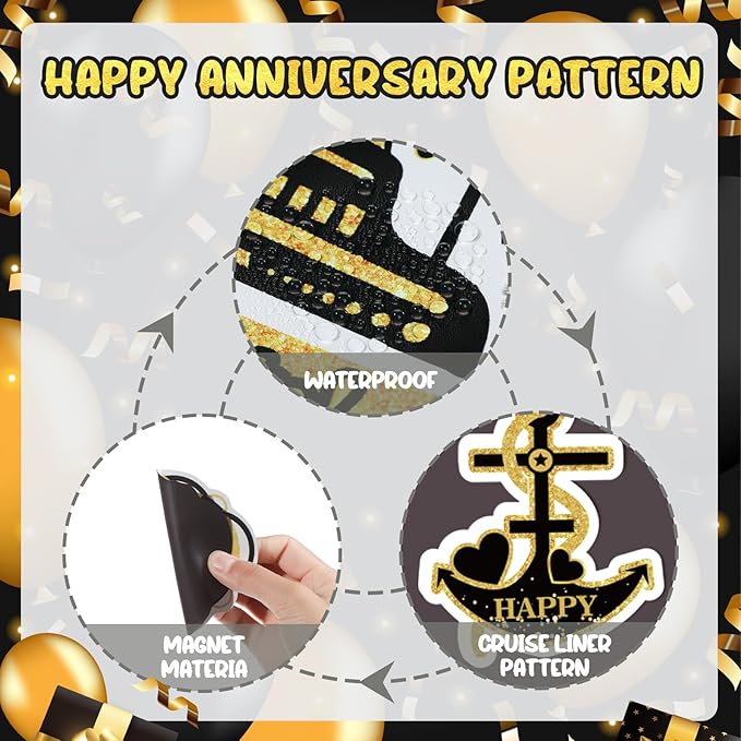 50th Anniversary Cruise Door Magnets Decorations - Image 6