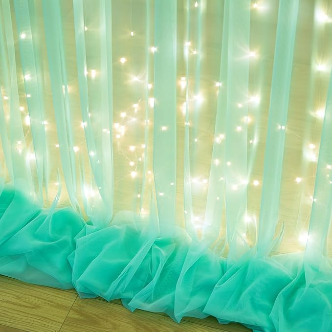 Sage Green Tulle Backdrop Curtains - Image 8