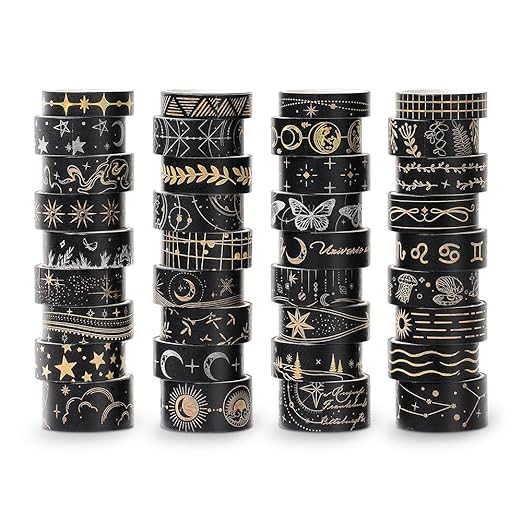 36 Rolls Glow-in-The-Dark Starry Washi Tape Set - Image 8
