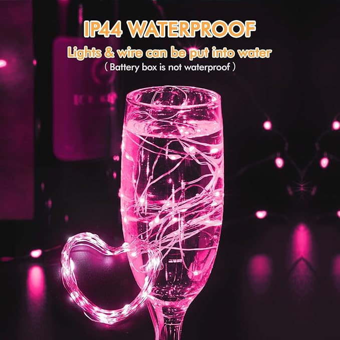 Fairy Lights 12 Pack Battery Operated 7ft 20LED Waterproof Silver Wire - Image 3