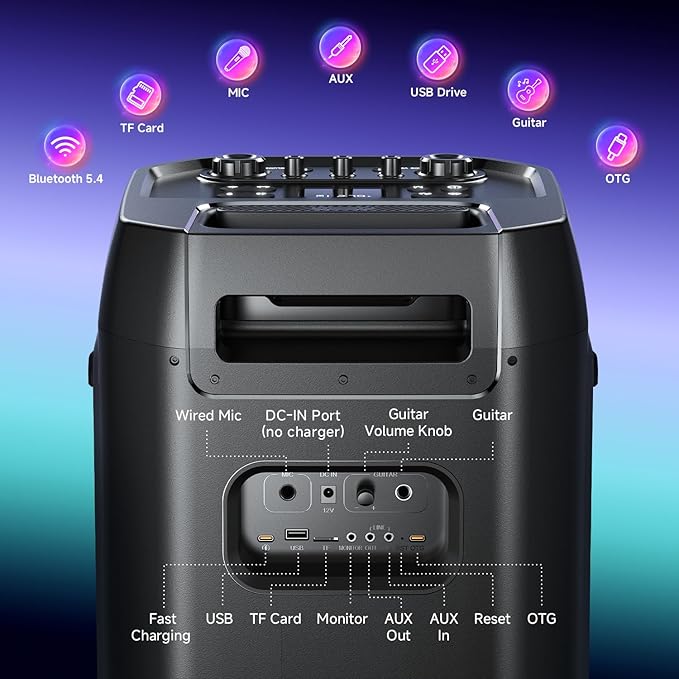 W-KING Portable Speaker Bluetooth Partybox Loud, 370W MAX Pro Sound, Deepest - Image 9